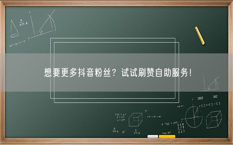 想要更多抖音粉丝？试试刷赞自助服务！